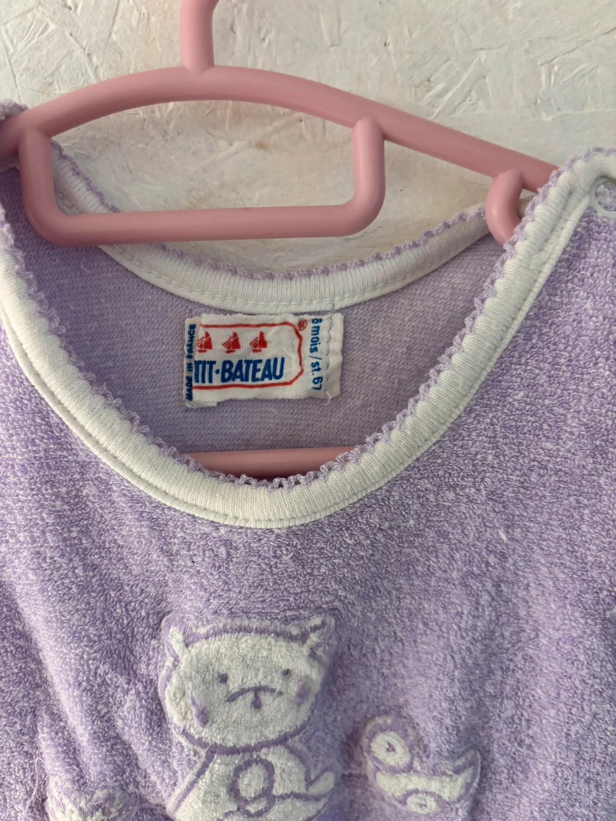 Vintage Purple Terry Sleepsuit / Romper – Petit Bateau – 6 Months (67 cm) – photo 4
